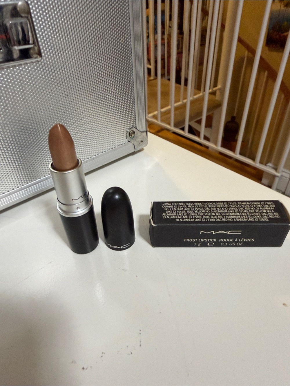 MAC Cosmetics Frost Lipstick - Nude Taupe color is called ICON